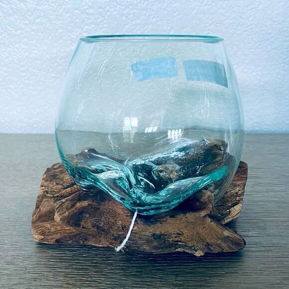 Molten Glass Driftwood Base Terrarium Decor - Picture 1 of 6
